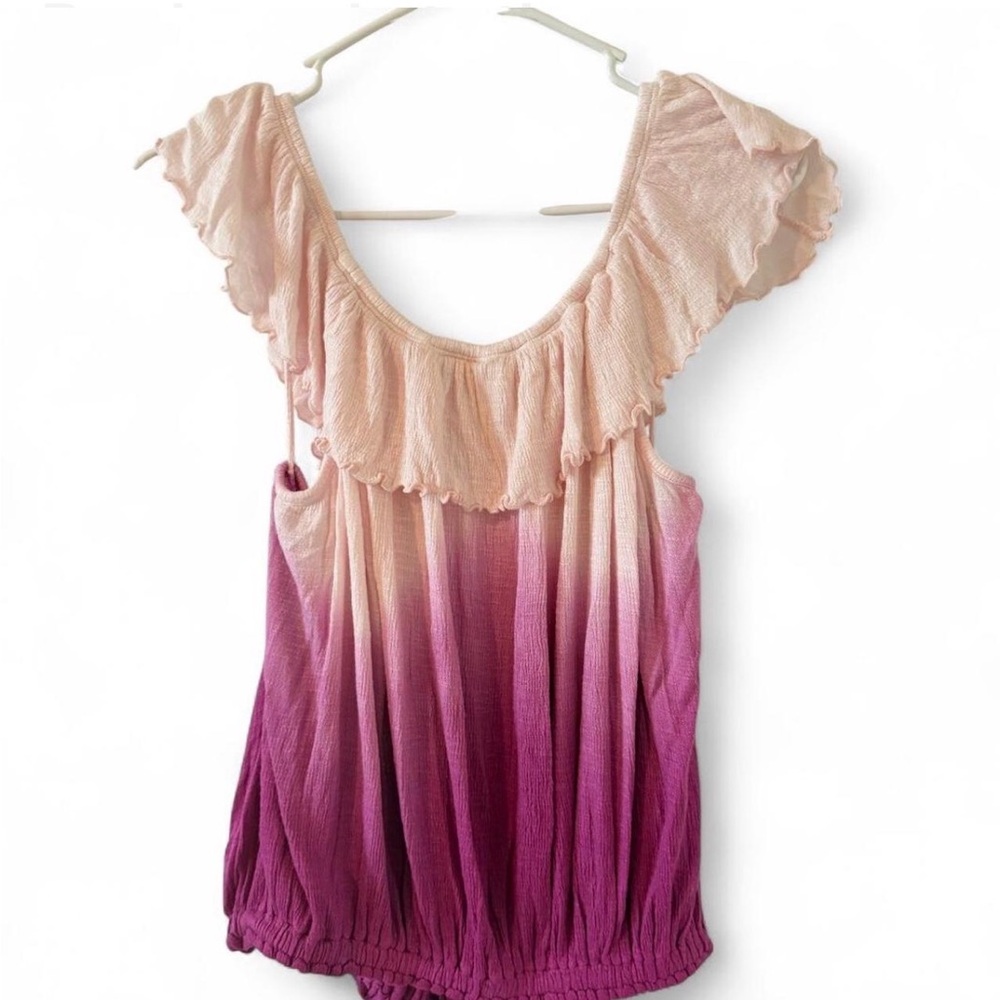 FREE PEOPLE CORA LEE Off the Shoulder Ombré Top med nwt - Picture 5 of 6